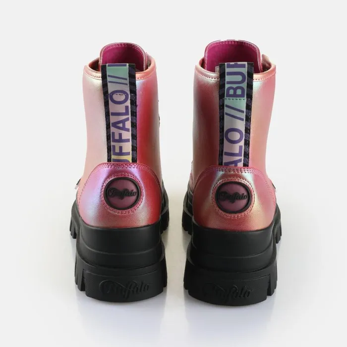 Shop Boots and AnkleBoots BUFFALO Aspha Lace Up Hi Pink