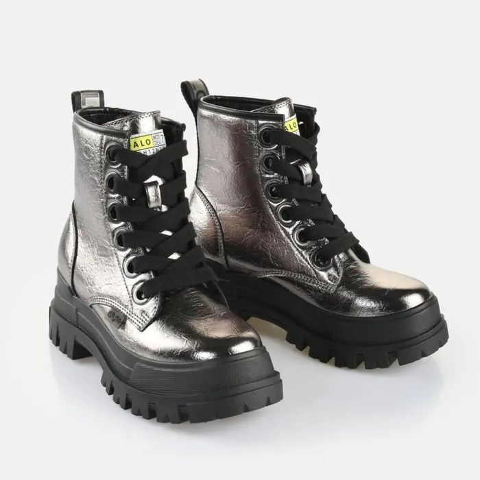 Shop Boots and AnkleBoots BUFFALO Aspha Lace Up HI Warm Metallic Copper