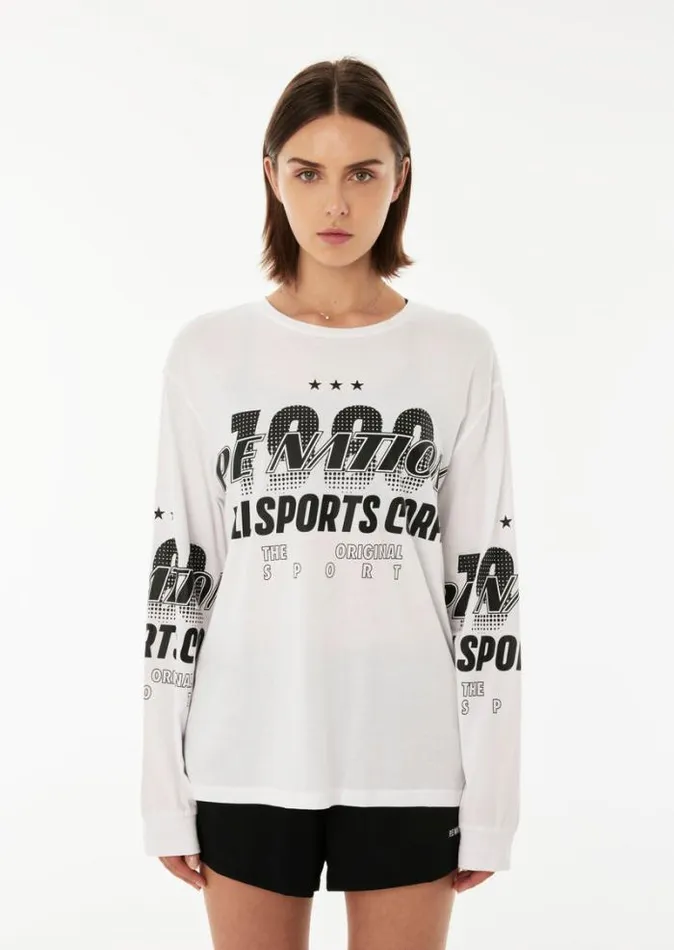 Shop CONTENDER LS TEE IN OPTIC WHITE PE Nation Long Sleeve Tops