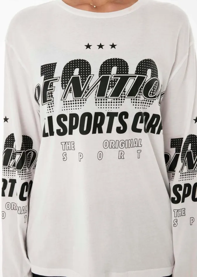 Shop CONTENDER LS TEE IN OPTIC WHITE PE Nation Long Sleeve Tops
