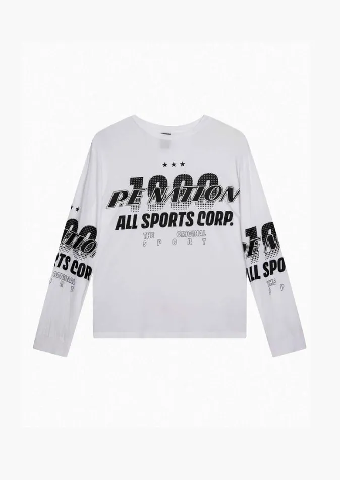 Shop CONTENDER LS TEE IN OPTIC WHITE PE Nation Long Sleeve Tops