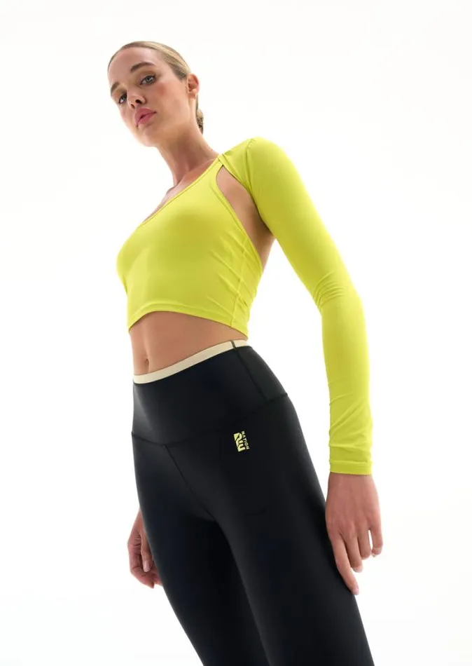 Shop FLUXUS LS PILATES TOP IN SULPHUR SPRING PE Nation Long Sleeve Tops