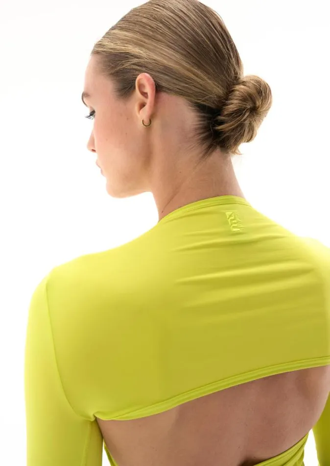 Shop FLUXUS LS PILATES TOP IN SULPHUR SPRING PE Nation Long Sleeve Tops