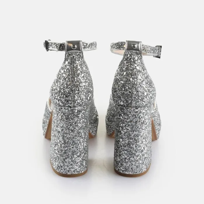Shop Heels BUFFALO May Dorsay Shine Silver