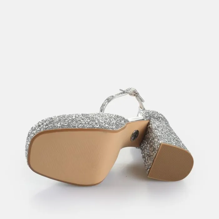 Shop Heels BUFFALO May Dorsay Shine Silver