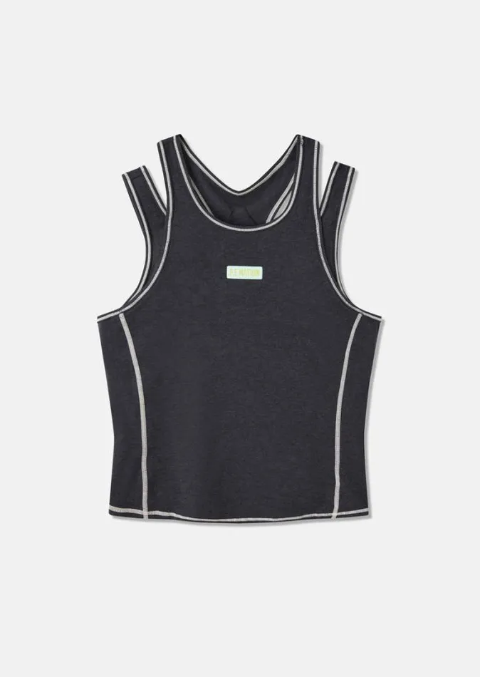 Shop ORBITAL TANK IN CHARCOAL MARL PE Nation Tees and Tanks