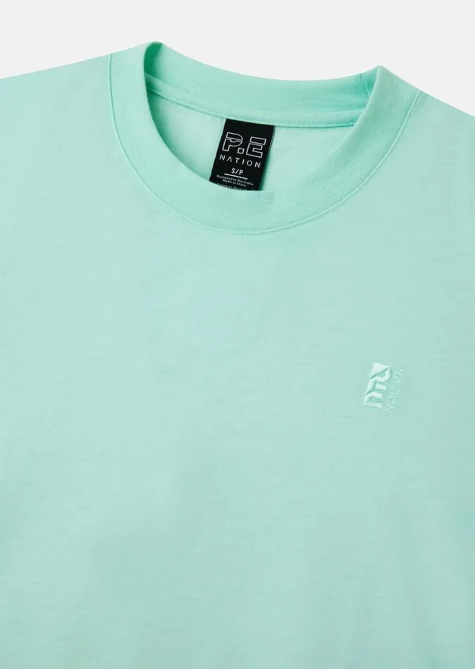 Shop PRIMARY SLIM FIT TEE IN AQUA PE Nation Tees and Tanks