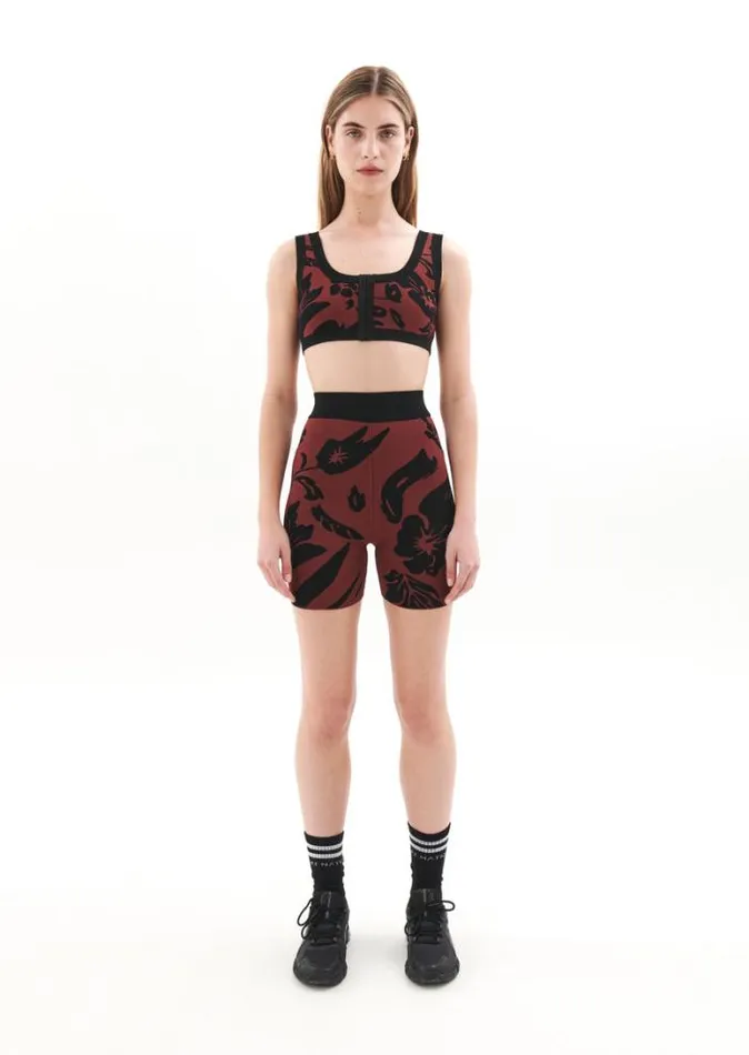 Shop RECONNECT KNIT BIKE SHORT IN FLORAL PRINT PE Nation Shorts