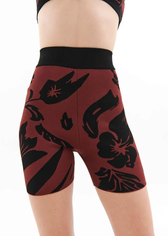 Shop RECONNECT KNIT BIKE SHORT IN FLORAL PRINT PE Nation Shorts