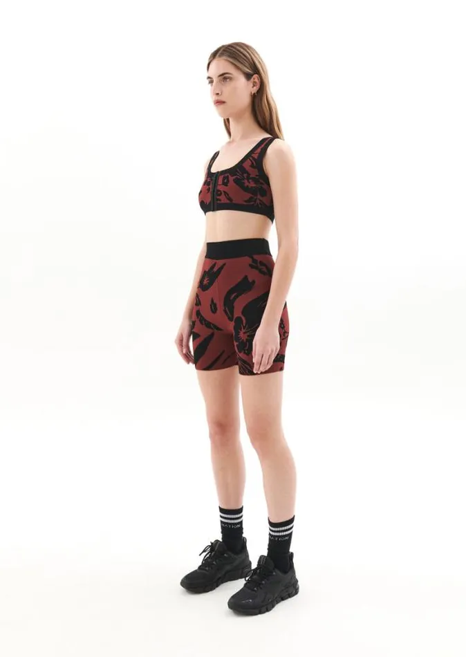 Shop RECONNECT KNIT BIKE SHORT IN FLORAL PRINT PE Nation Shorts