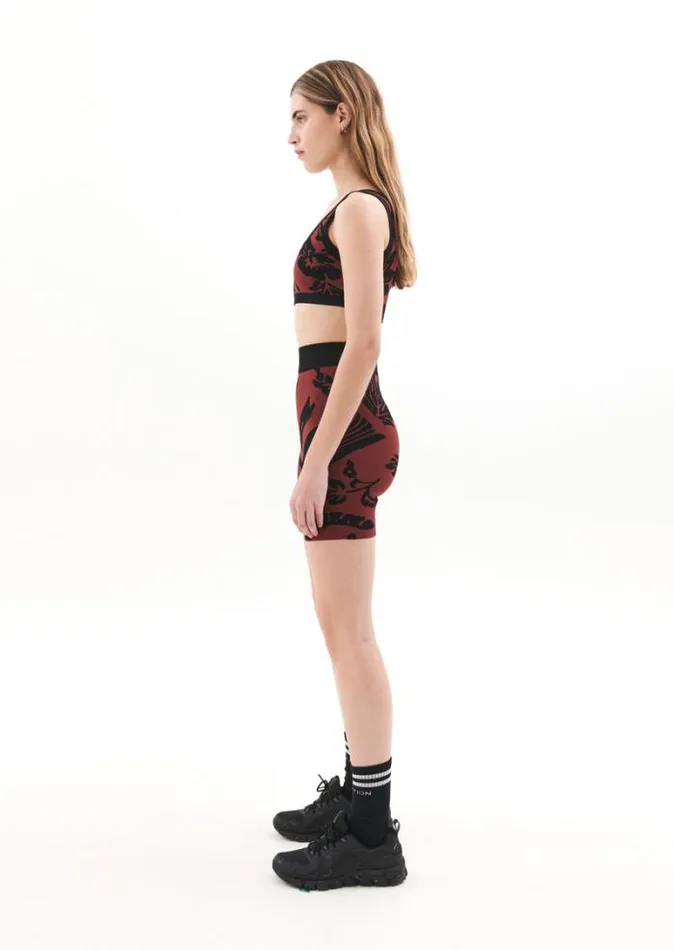 Shop RECONNECT KNIT BIKE SHORT IN FLORAL PRINT PE Nation Shorts