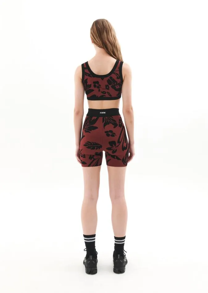 Shop RECONNECT KNIT BIKE SHORT IN FLORAL PRINT PE Nation Shorts