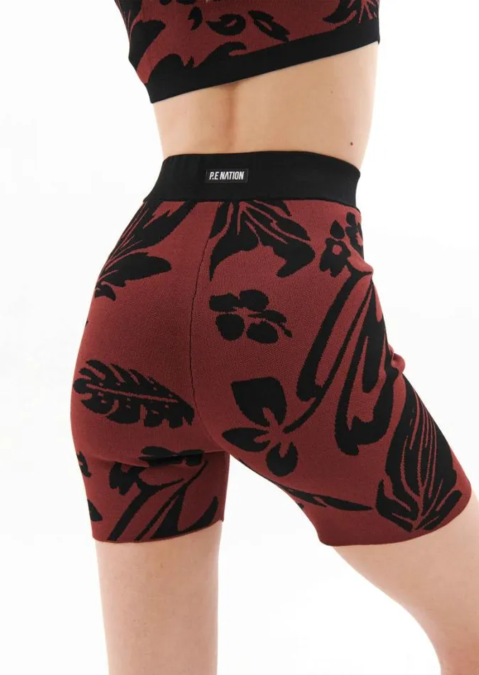 Shop RECONNECT KNIT BIKE SHORT IN FLORAL PRINT PE Nation Shorts