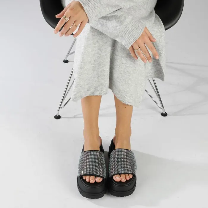 Shop Sandals and Slides BUFFALO Aspha Slide Glam Black