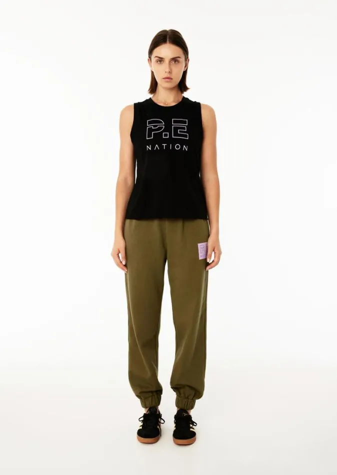 Shop SENTIMENTAL TRACKPANT IN KHAKI PE Nation Pants