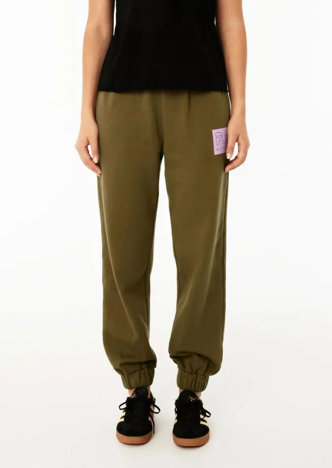 Shop SENTIMENTAL TRACKPANT IN KHAKI PE Nation Pants