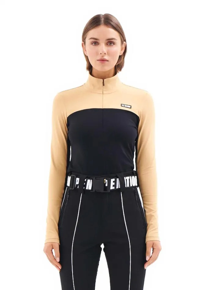 Shop SLALOM BLOCKED LONG SLEEVE TOP IN BLACK PE Nation Long Sleeve Tops