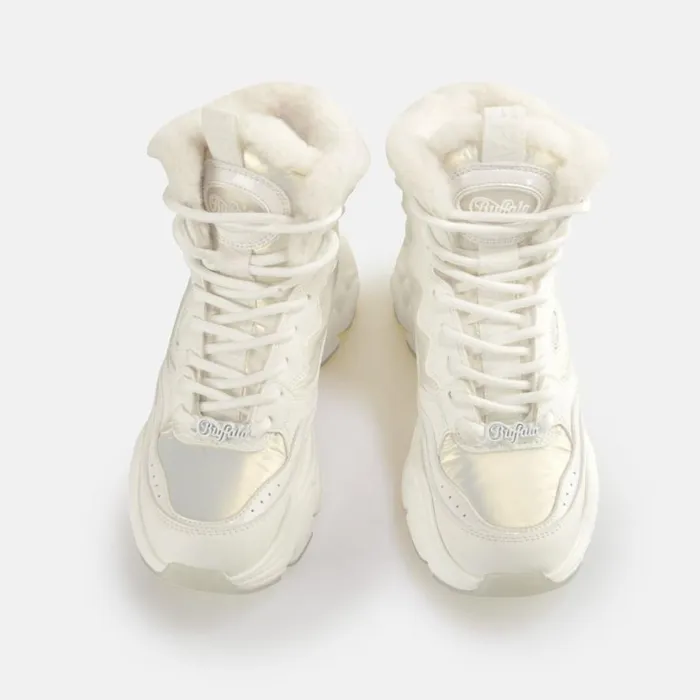 Shop Sneakers BUFFALO Binary Snow Lace Up Whitemermaid