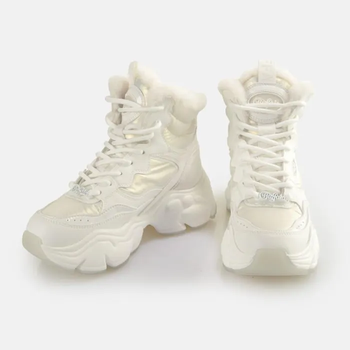 Shop Sneakers BUFFALO Binary Snow Lace Up Whitemermaid