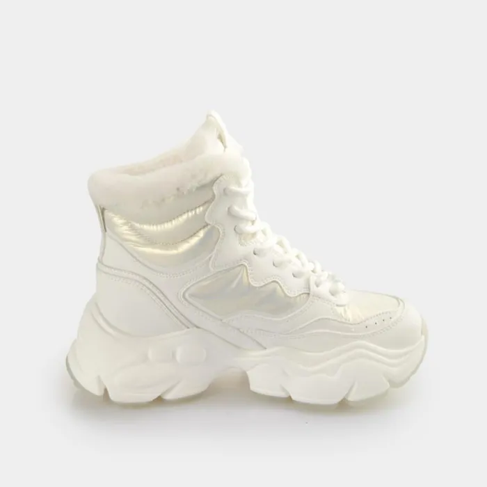 Shop Sneakers BUFFALO Binary Snow Lace Up Whitemermaid