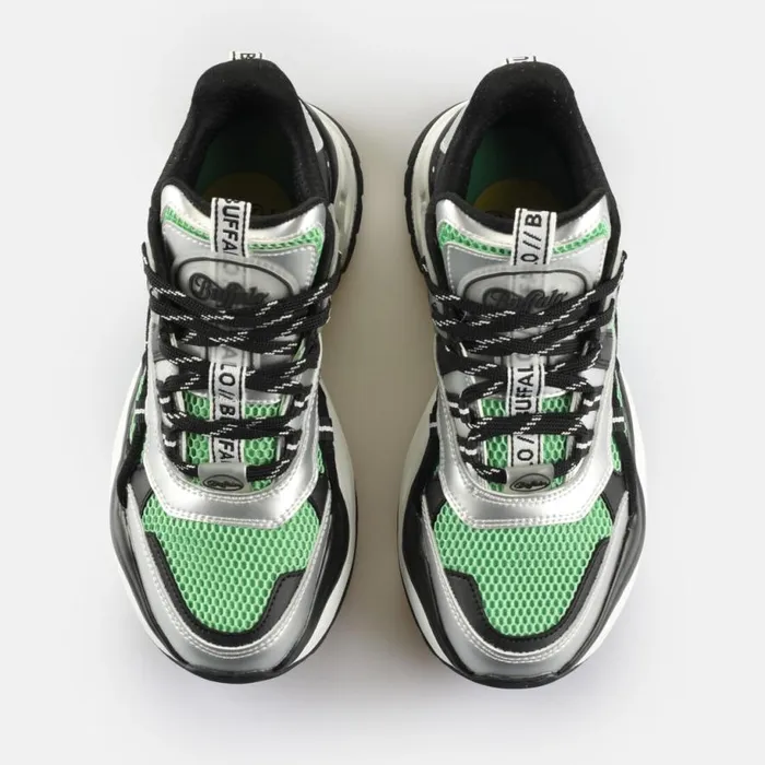 Shop Sneakers BUFFALO Triplet Hollow Blacksilvergreen