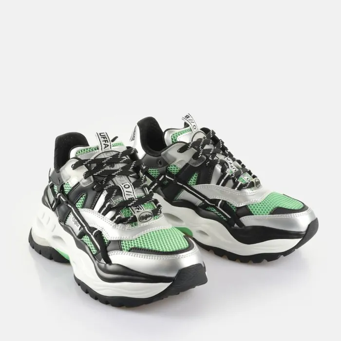 Shop Sneakers BUFFALO Triplet Hollow Blacksilvergreen