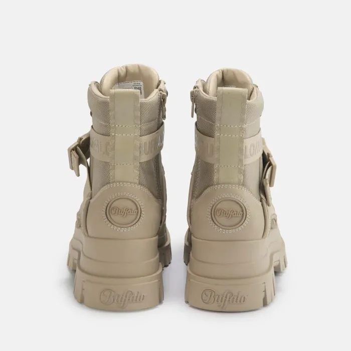 Shop Vegan Shoes BUFFALO Aspha Com1 Laceup Mid Beige