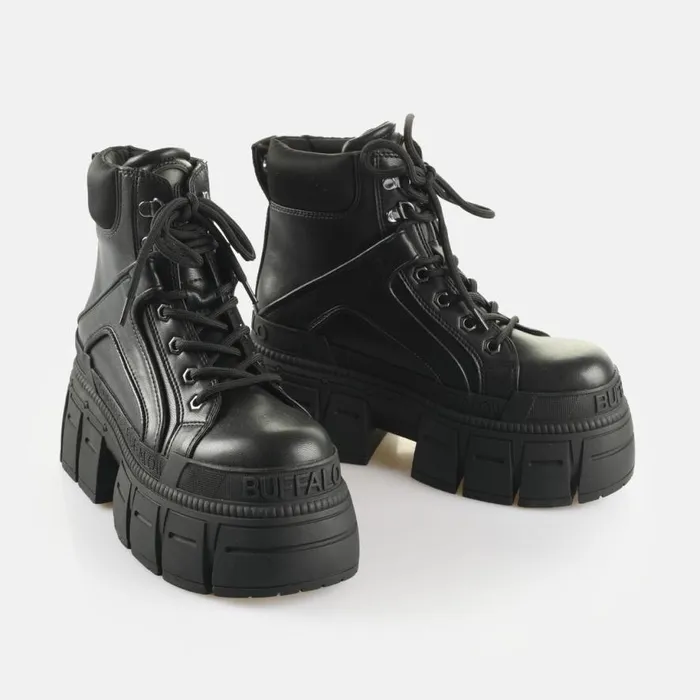 Shop Vegan Shoes BUFFALO Gospher Hike HI BS Black