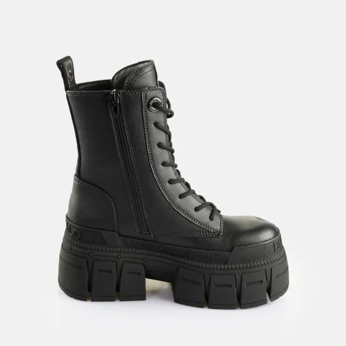 Shop Vegan Shoes BUFFALO Gospher Lace Up Mid Black