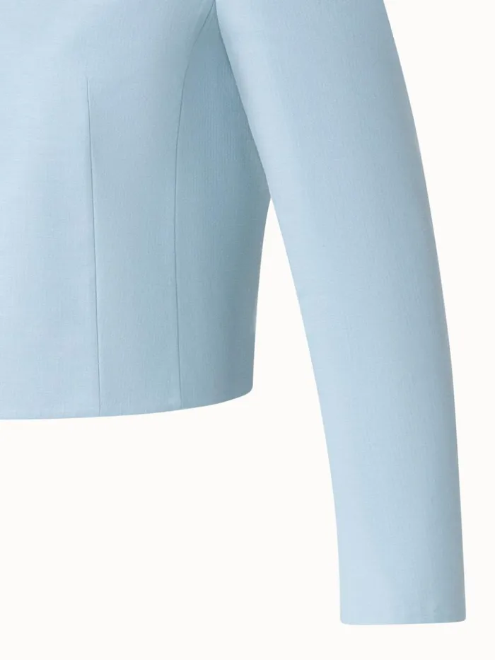Short DoubleFace Jacket In Cotton Silk Stretch Bleached Denim Women Akris Jackets