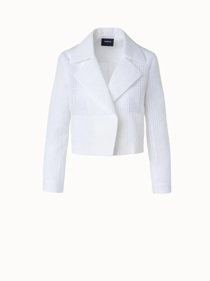 Short Jacket In SemiSheer Organza Ecru Women Akris Jackets