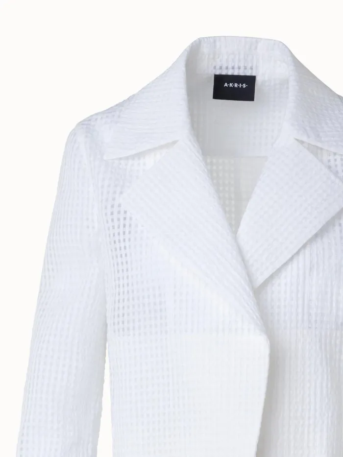 Short Jacket In SemiSheer Organza Ecru Women Akris Jackets