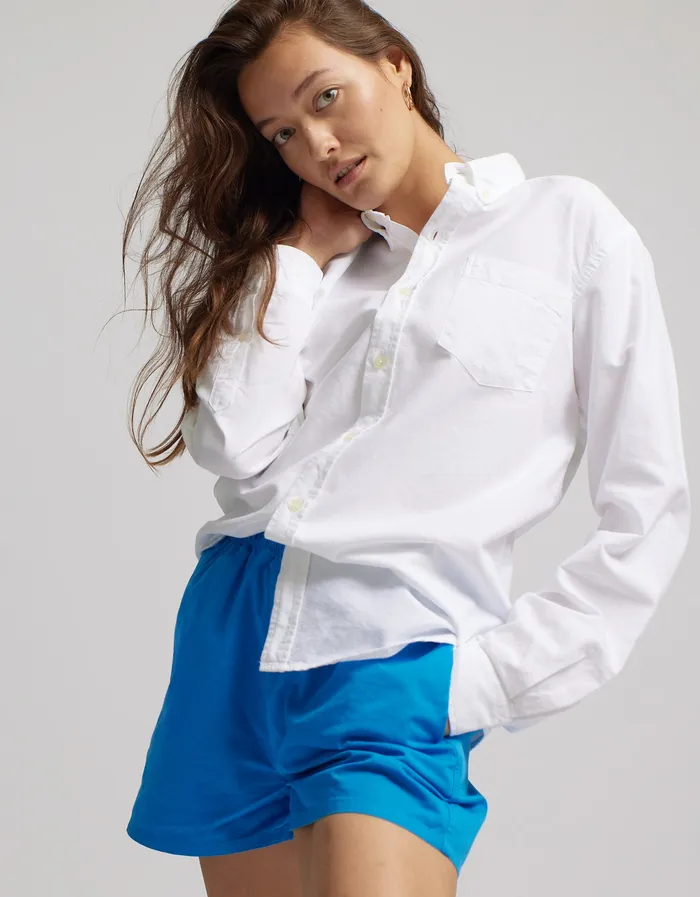Shorts Women Organic Twill Shorts 8211 Light Aqua 8211 Colorfulstandard Women