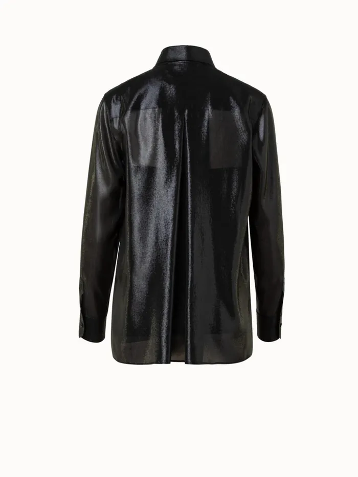 Silk Lurex Blend Tunic Blouse Black Women Akris Blouses