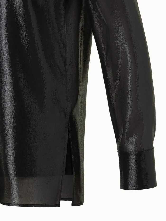 Silk Lurex Blend Tunic Blouse Black Women Akris Blouses