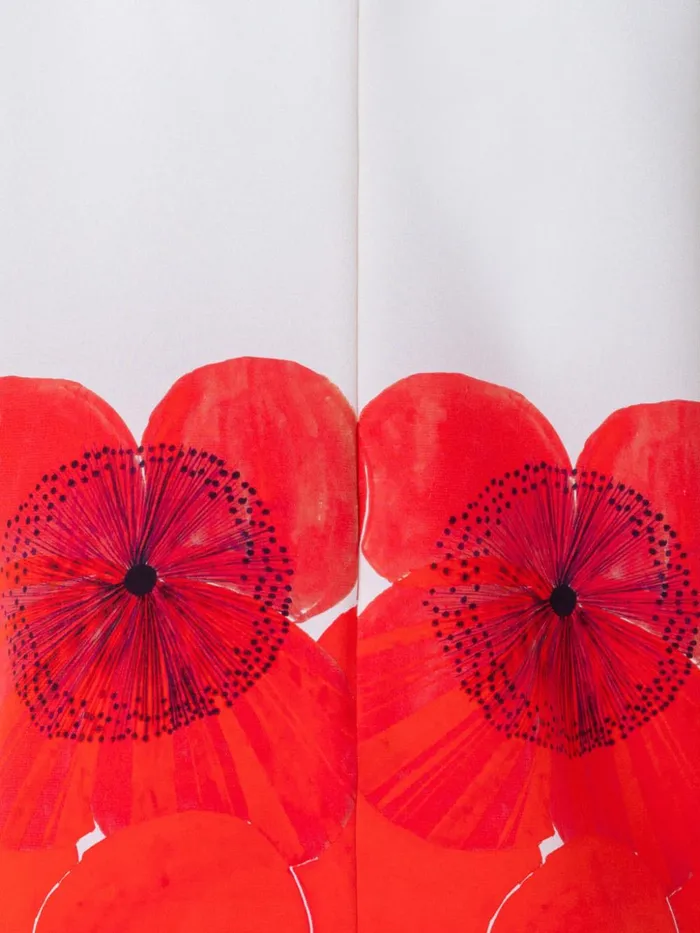 Silk TShirt Blouse With Poppy Print Greigepoppy Women Akris Blouses