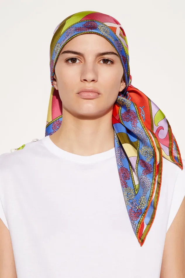 Silks Women PUCCI Iride And StruzzoPrint Large SilkTwill Carr