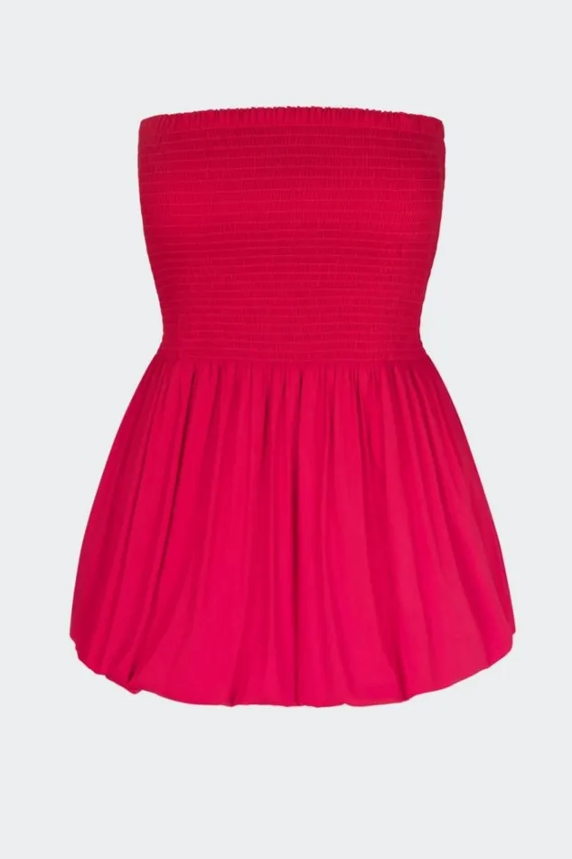 Simon Miller Dresses Belle Smocked Dress In Lucky Red Cotton 8211 Women