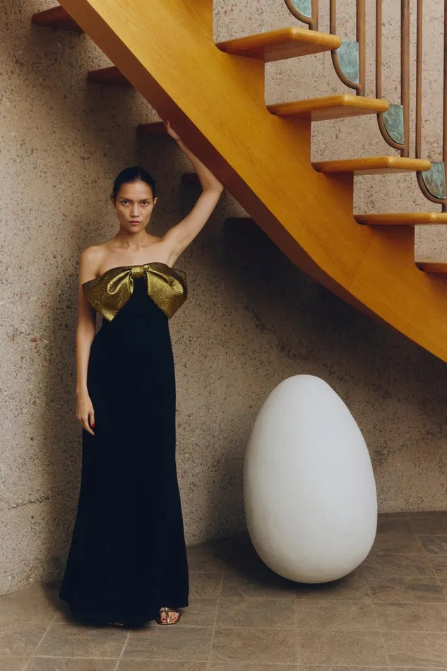 Simon Miller Dresses Dali Crepe Dress In BlackStar Gold 8211 Women Simon Miller Dresses Dali Crepe Dress In BlackStar Gold 8211 Women