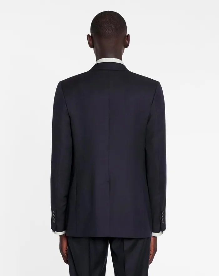 Singlebreasted Flap Pockets Jacket Navy Blue Men Lanvin Coats and Jackets
