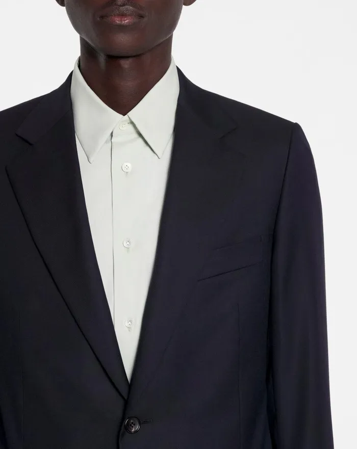 Singlebreasted Flap Pockets Jacket Navy Blue Men Lanvin Coats and Jackets