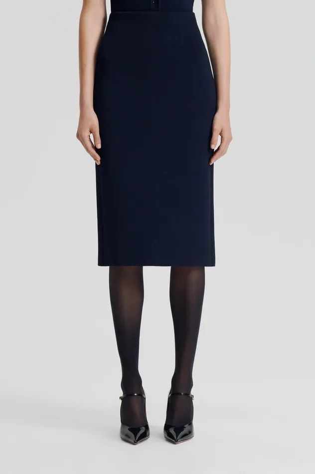 Skirts CREPE KNIT PENCIL SKIRT NAVY Scanlan Theodore Women