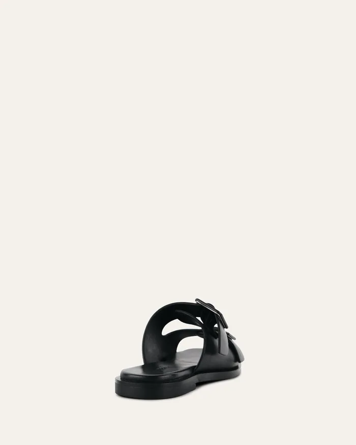 SLIDES Women jomercer Sebastian flat slide black leather SLIDES Women jomercer Sebastian flat slide black leather