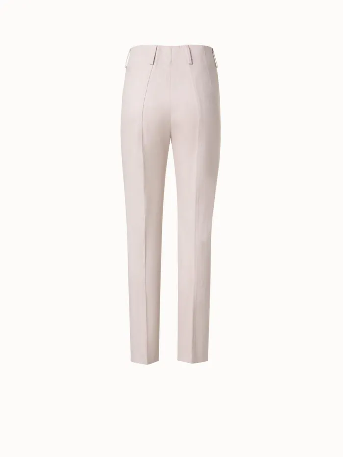 Slim Cotton Denim Stretch Pants With Ankle Length Sand Women Akris Pants