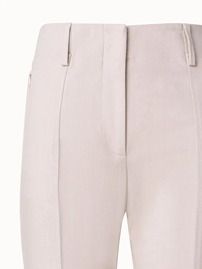 Slim Cotton Denim Stretch Pants With Ankle Length Sand Women Akris Pants