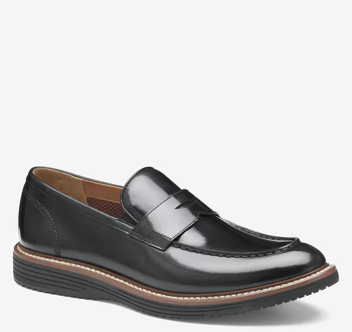 SlipOns and Loafers Men Johnston and Murphy Upton Penny Loafer Black Full Grain