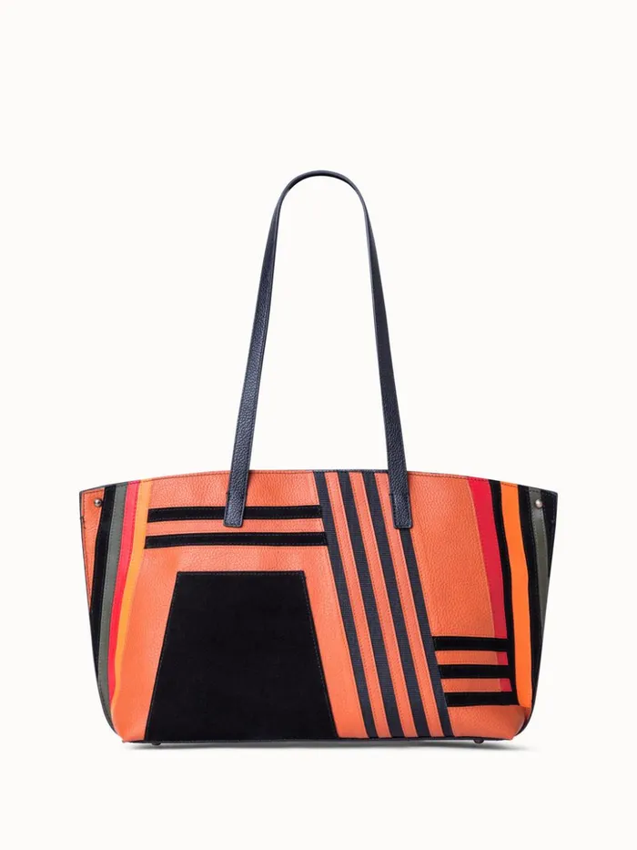 Small Ai Shoulder Bag In Zig Zag Trapezoid Leather Patchwork Multicolor Women Akris Shoulder Bags