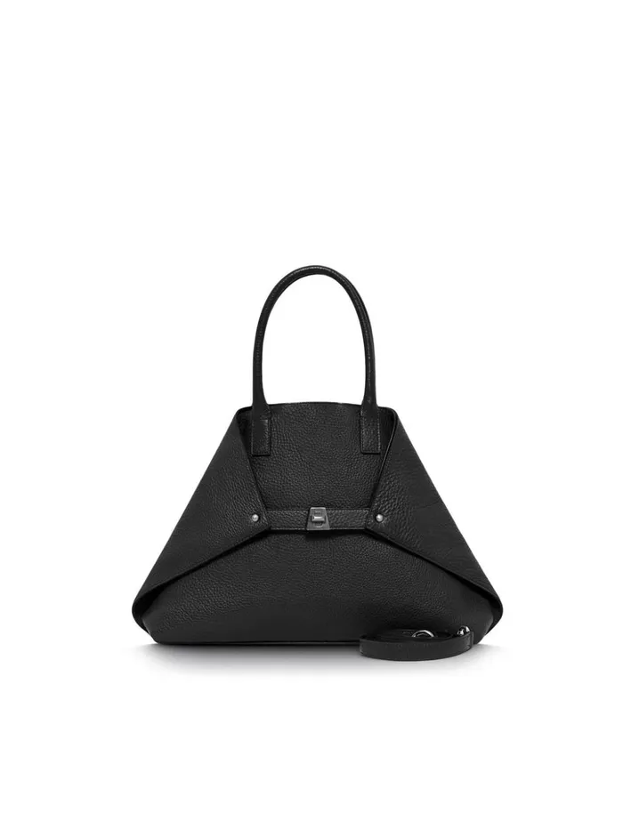 Small Messenger Bag In Cervocalf Leather With Detachable Shoulder Strap Black Women Akris Crossbody Bags Small Messenger Bag In Cervocalf Leather With Detachable Shoulder Strap Black Women Akris Crossbody Bags