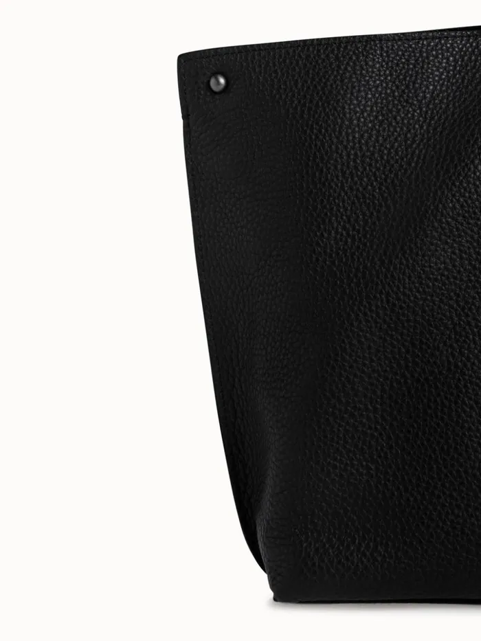 Small Messenger Bag In Cervocalf Leather With Detachable Shoulder Strap Black Women Akris Crossbody Bags