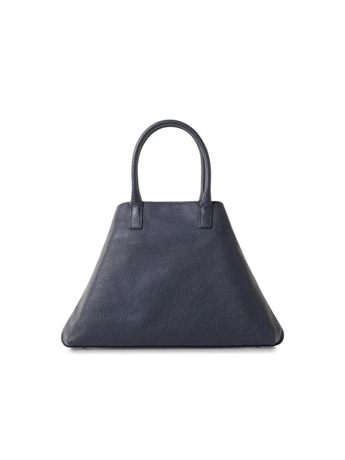 Small Messenger Bag In Cervocalf Leather With Detachable Shoulder Strap Denim Women Akris Top Handle Bags